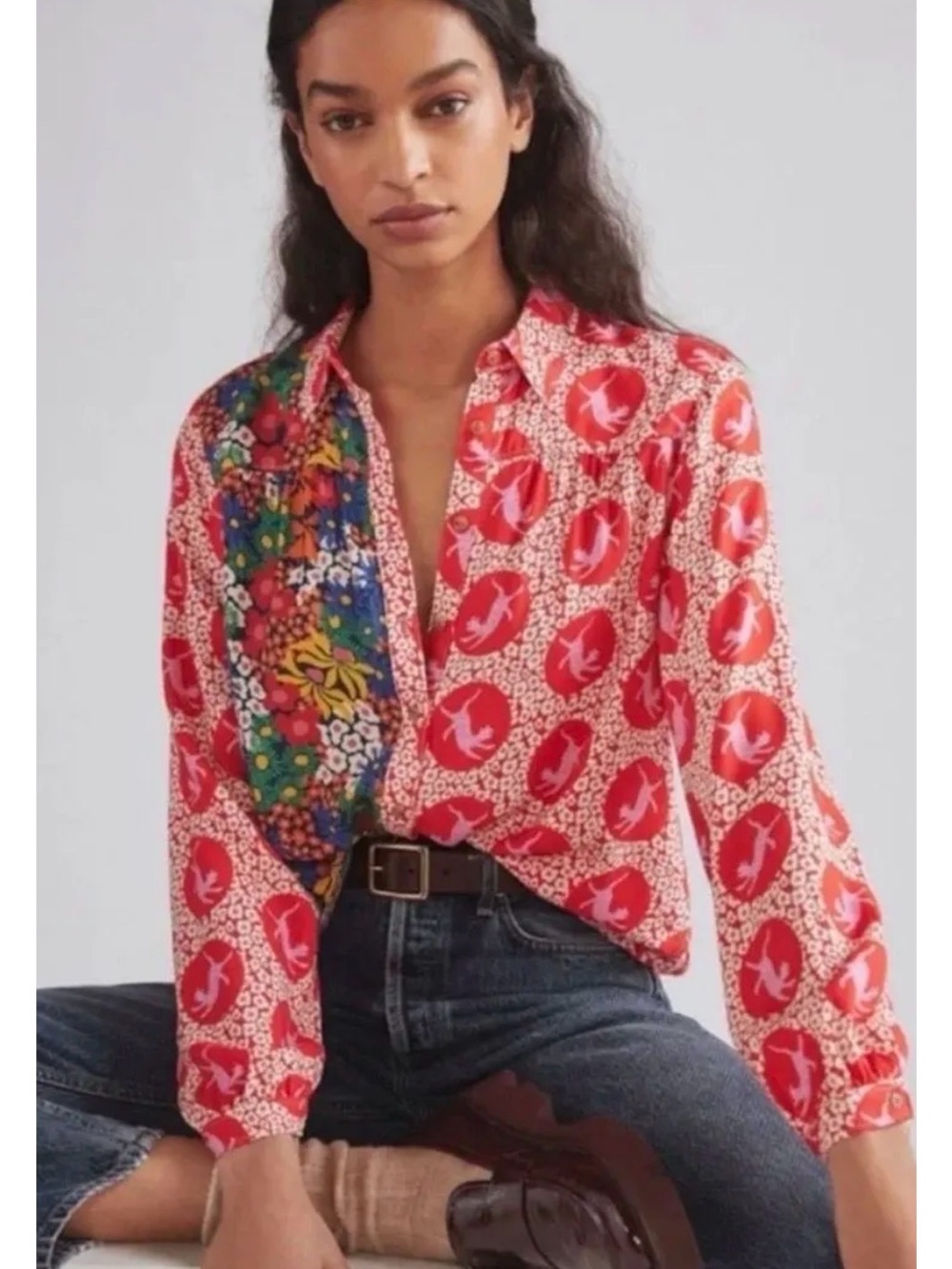 Anthropologie Liv Lee Whimsy Button-down Top